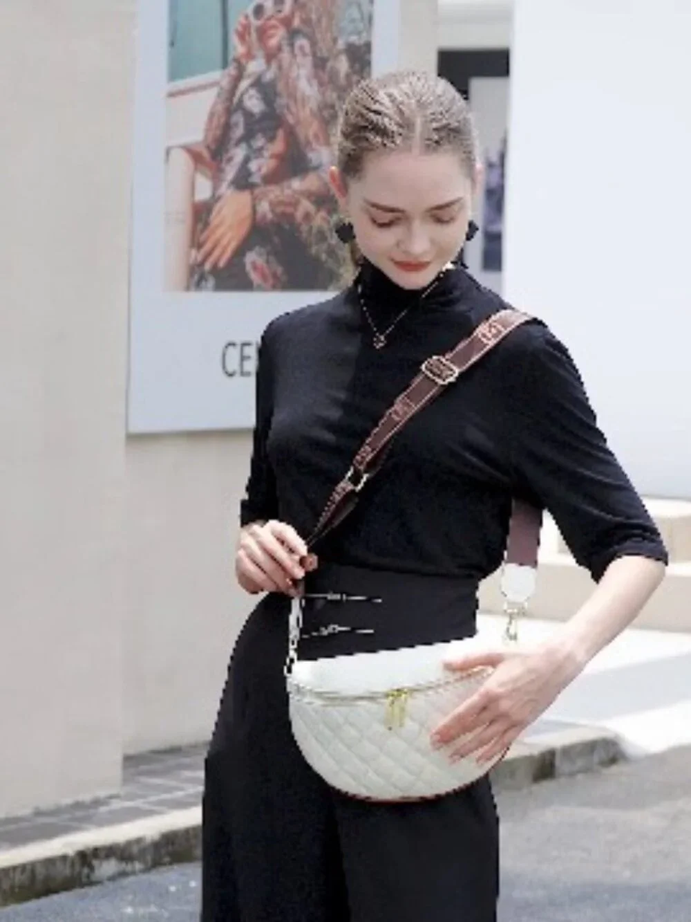 Genuine Leather Crossbody Sling Bag Anti Theft Travel Fanny Pack